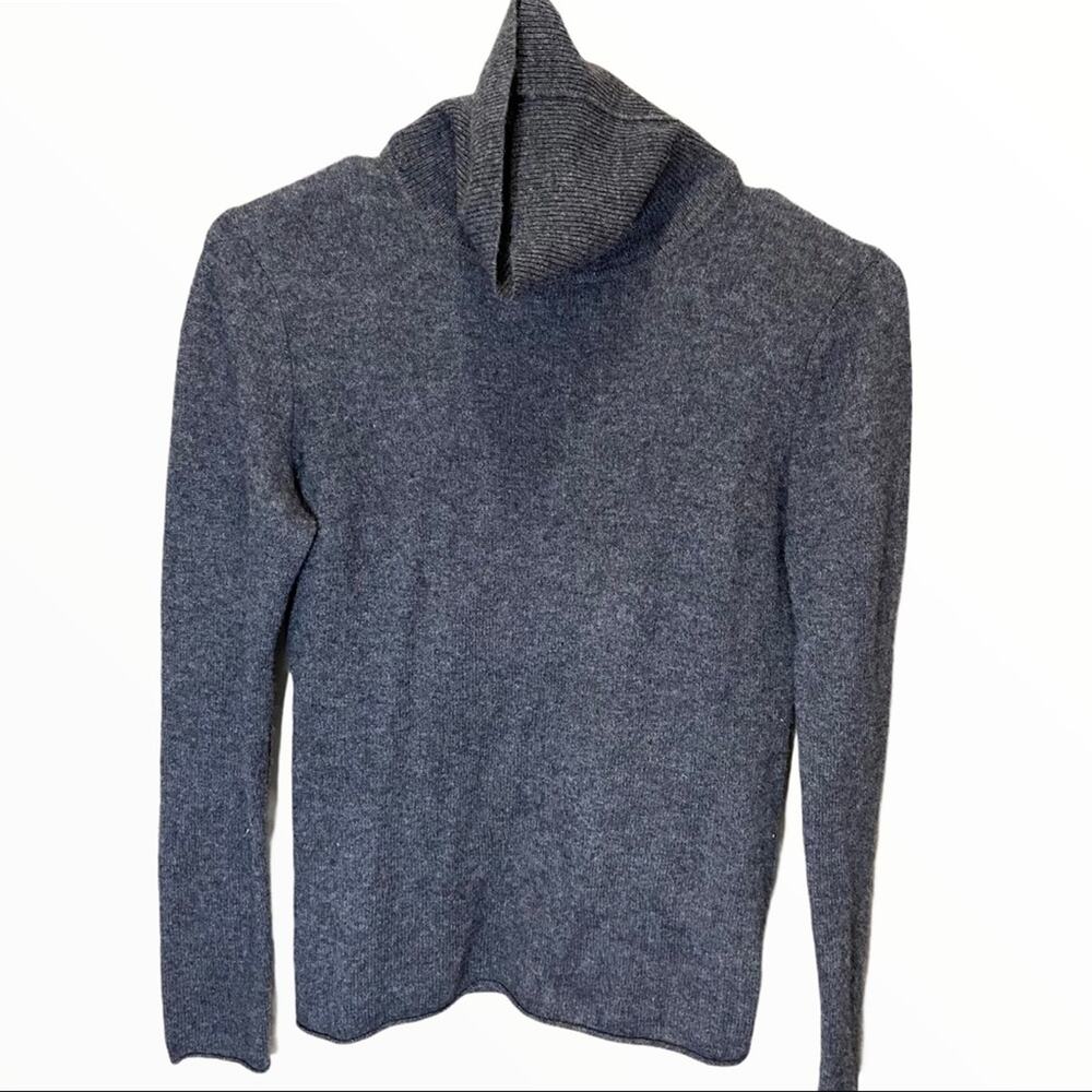 Sutton Studio 100% Cashmere Turtleneck Sweater Long Sleeve Marled Gray XS